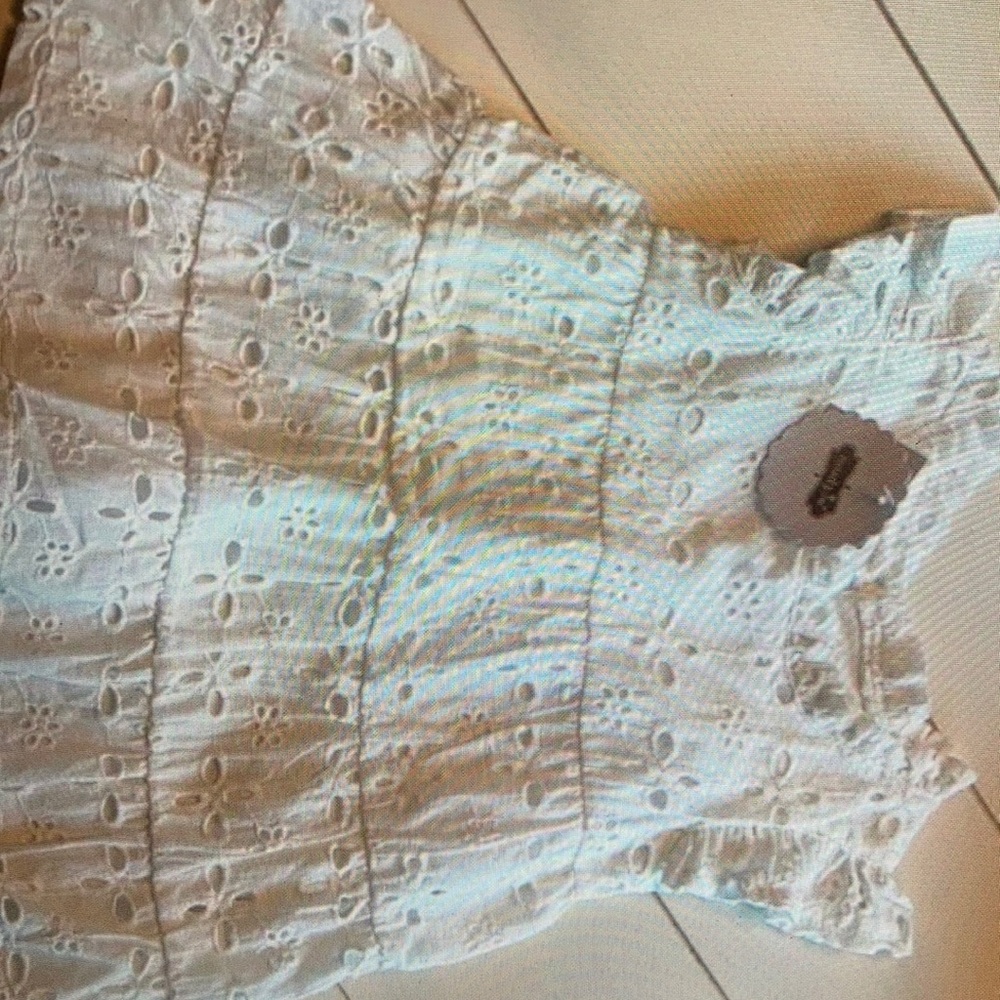 Charming eyelet casual outings blouse
